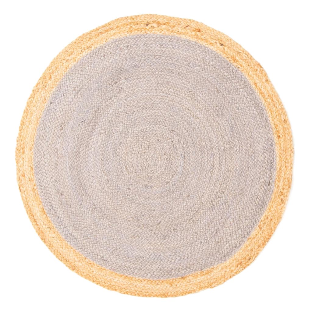 ECARPETGALLERY Braided Weave Palas Denizli Grey Jute Rug - 3'0 x 3'0