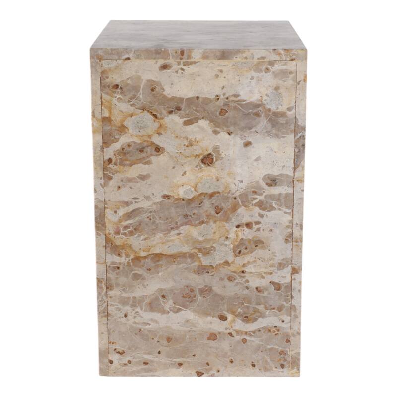 Marble Accent Table Sleek Geometric Lines and Minimalist Aesthetic - 12" x 12" x 20"
