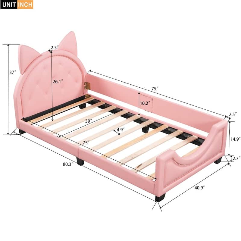 Twin Size Upholstered Daybed with Headboard