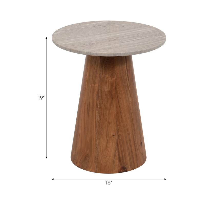 Sagebrook Home Chic Iron Marble Cylinder Coffee Table - Perfect For Home Decor