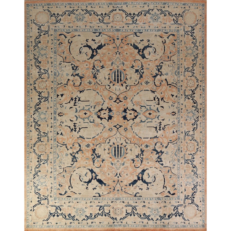Vegetable Dye Ziegler Oriental Area Rug Hand-Knotted Wool Carpet - 8'1" x 9'10"