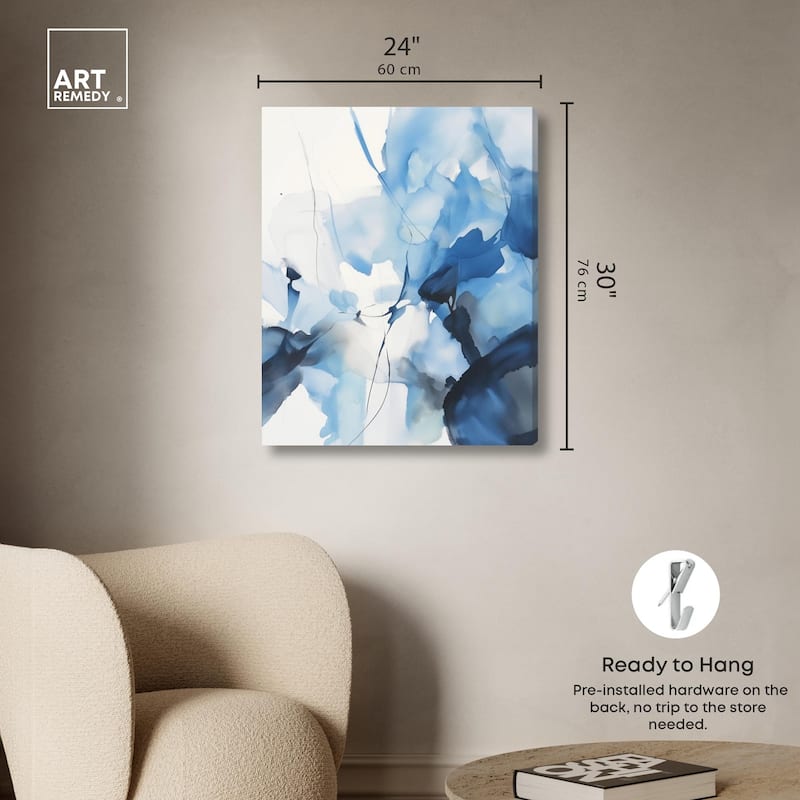 Fleur Bleue II Canvas by Art Remedy, Gallery Wrapped