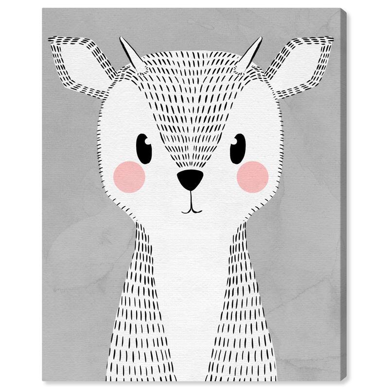 Wynwood Studio Canvas Animals Crosshatch Deer White and Modern & Contemporary Wall Art Canvas Print