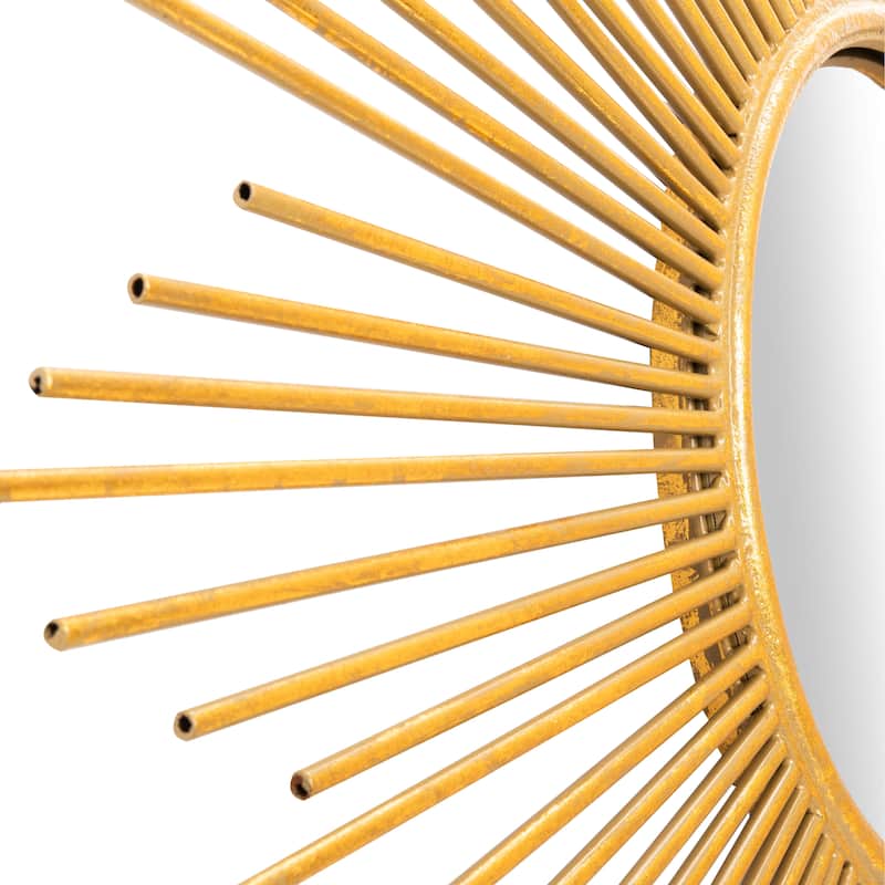 SAFAVIEH Vila 41-inch Gold Sunburst Round Mirror - 40.5" W x 1.5" L x 40.5" H
