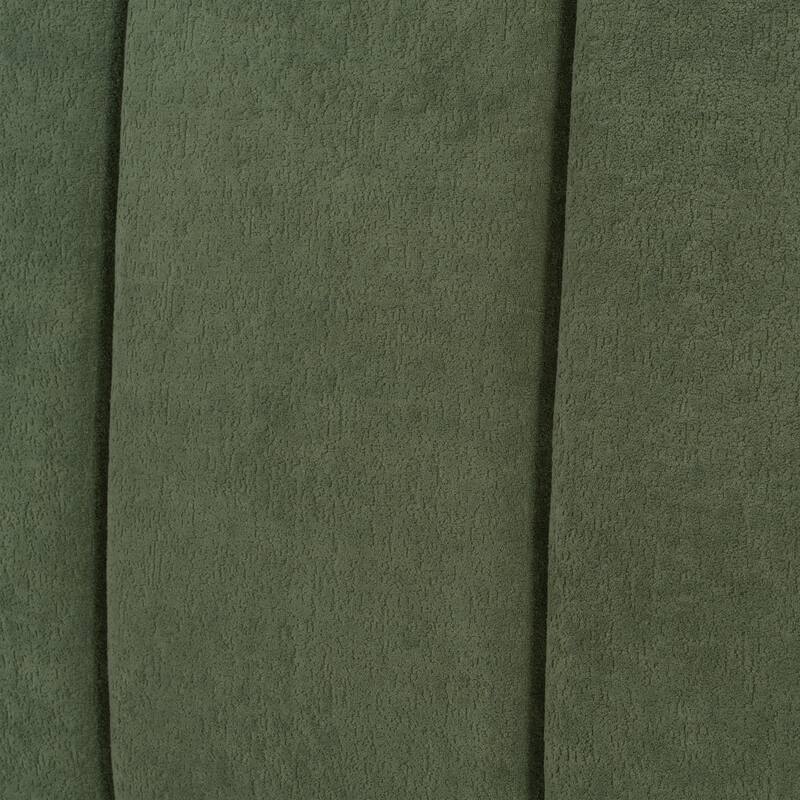 Queen Size Pine Wood Bed Frame with Headboard, Mid Century Modern Design, Natural & Green Finish