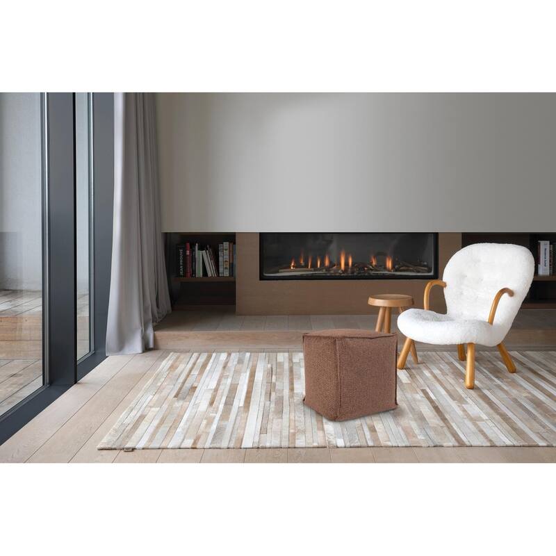 Allan Andrews Square Pouf Panama Chocolate