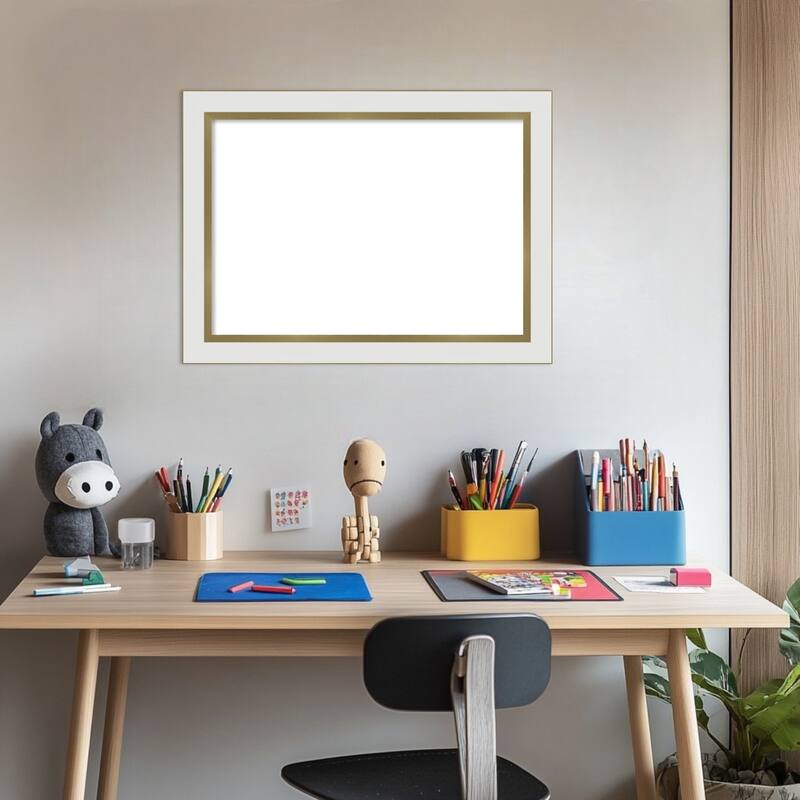 Amanti Art Eva Black Silver Narrow Framed Dry Erase Magnetic Board
