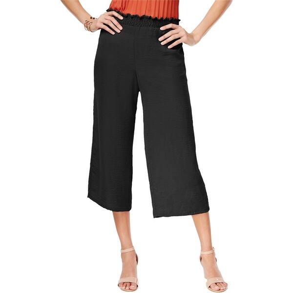 Shop Ny Collection Womens Pull On Culotte Pants Black Large