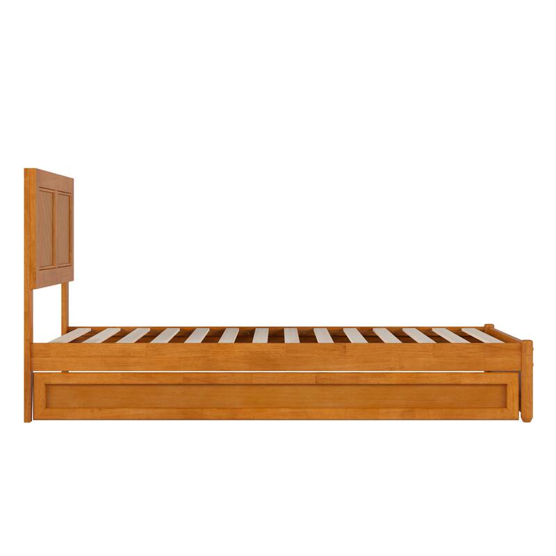 Clayton Platform Bed with Panel Footboard and Twin XL Trundle