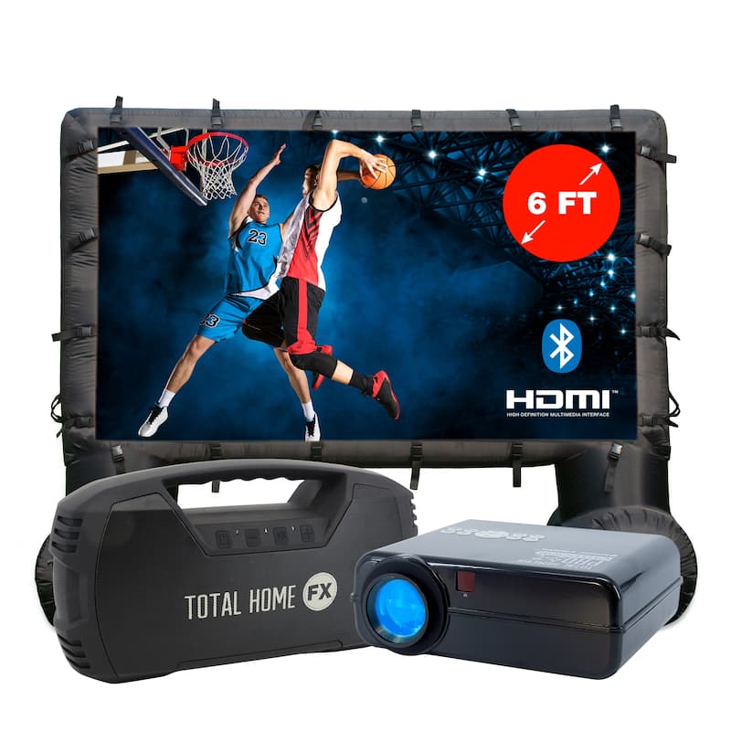Total HomeFX 1500 Lumen Outdoor Theatre Kit with Inflatable Screen