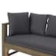Long Beach Outdoor Extendable Acacia Wood Daybed Sofa by Christopher Knight Home