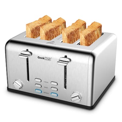 4 Slice Extra-Wide Slot Toaster with Dual Control Panels