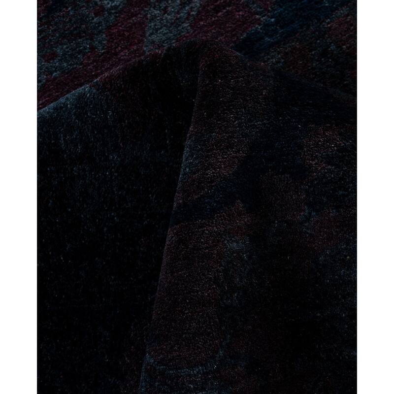 Overdyed One-of-a-Kind Hand-Knotted Area Rug - Black - 9' 1" x 12' 4"