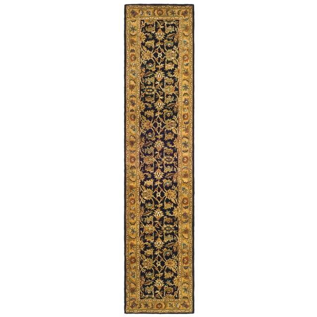 SAFAVIEH Handmade Classic Clotilda Traditional Oriental Wool Rug - 2'3" x 10' Runner - Black/Gold