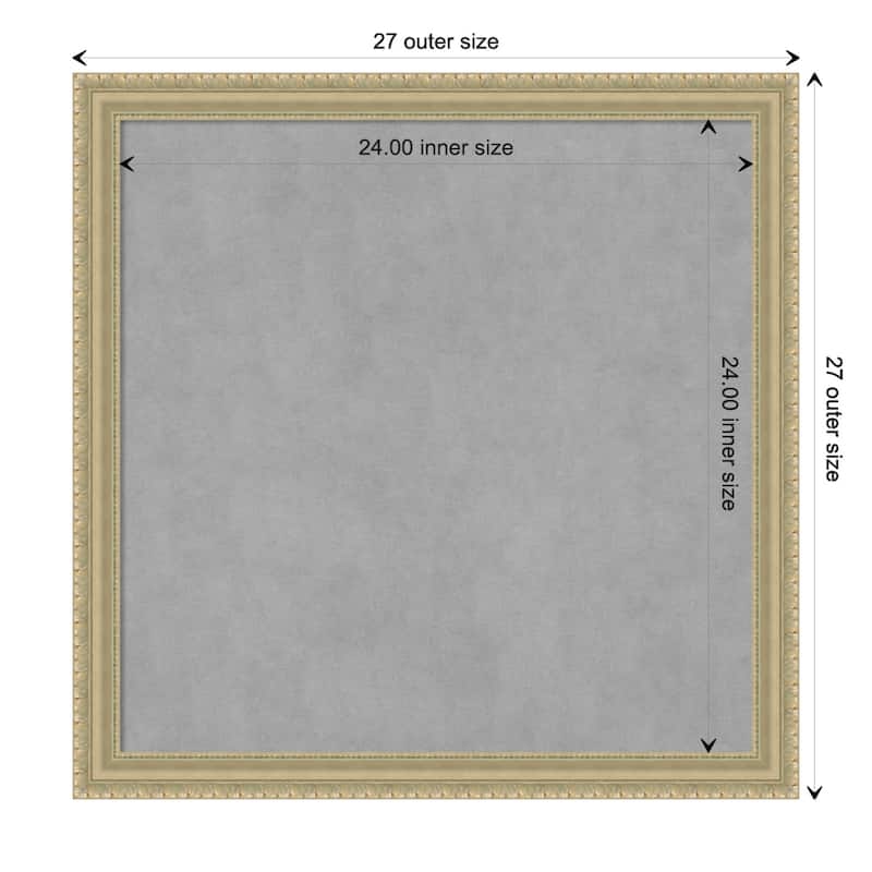 Amanti Art Champagne Teardrop Framed Magnetic Board - Board Size 24x24