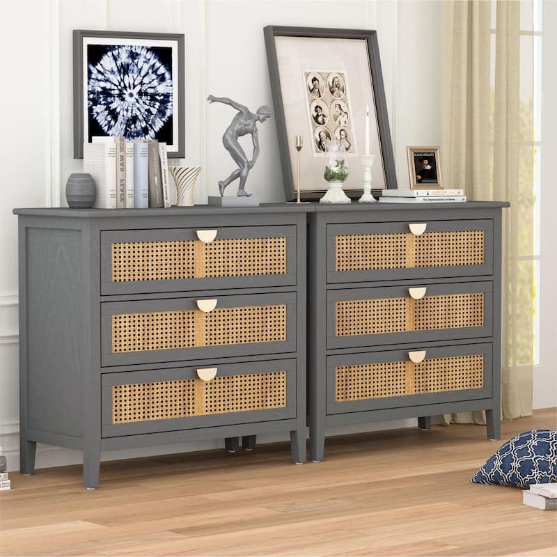 31'' Freestanding 3 Drawer Cabinet and Accent Storage Cabinet for living Room, Bedroom