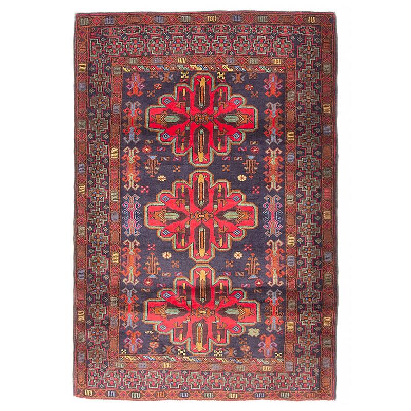 Teimani Navy Rug 3'3" x 5'0" - 3'3 x 5'0 - Dark Navy - 3'3 x 5'0
