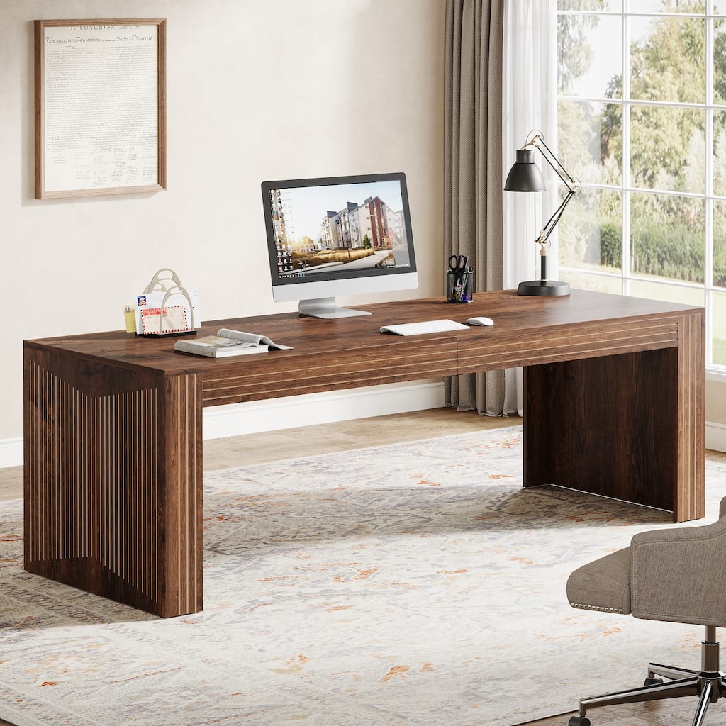 79 Inch Extra Long Desk, Two Person Desk Double Desk for Home Office