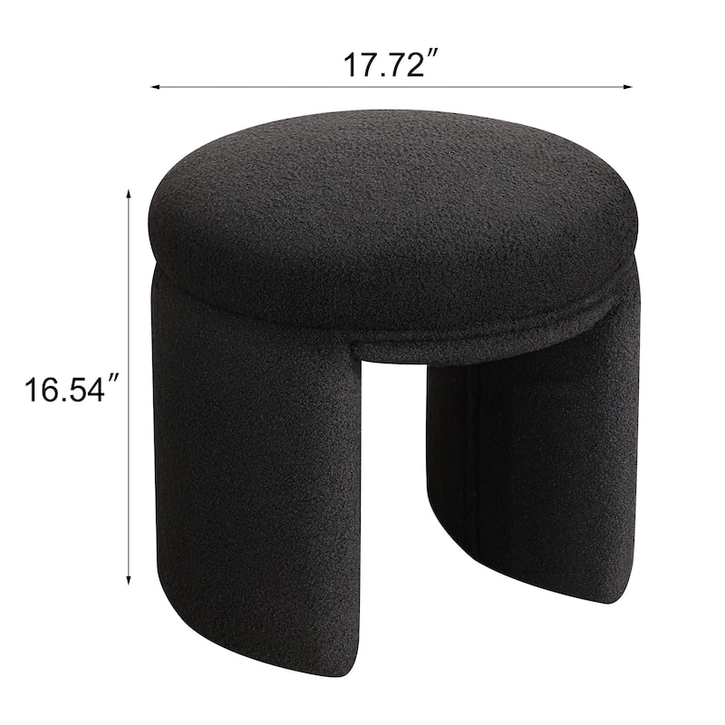Adeco Ottoman Small Teddy Low Foot Stool Vanity Stool