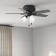 preview thumbnail 3 of 19, Hunter 42" Newsome Flush Mount Ceiling Fan w/ 3-Light LED Light Kit and Pull Chain - Transitional, Casual - Low Profile!
