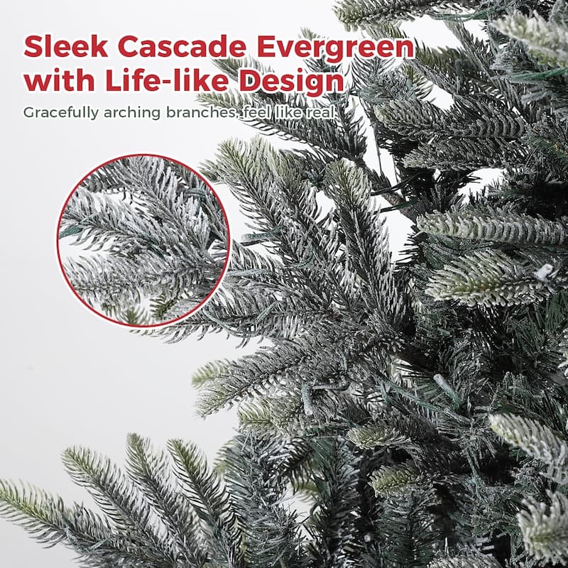 7.5 Ft Pre-Lit Slim Aspen Fir Artificial Christmas Tree