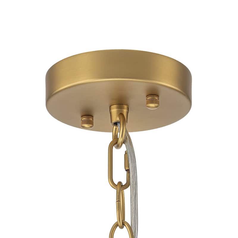 5-Light Tiered Water Glass Round Semi Flush Chandelier