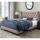 preview thumbnail 12 of 43, Bardy Upholstered Button-tufted Wingback Bed - Queen or King
