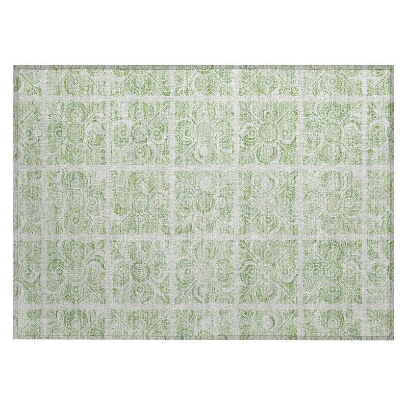 Machine Washable Indoor/ Outdoor Chantille Mosaic Rug
