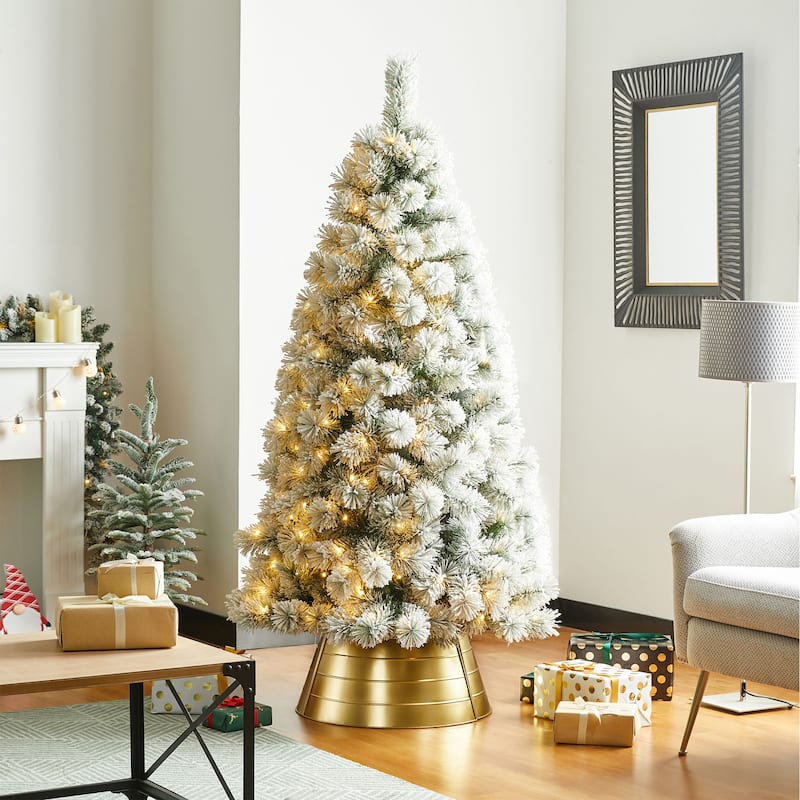 Glitzhome 22"D/26"D Christmas Classic Galvanized Metal Tree Collars