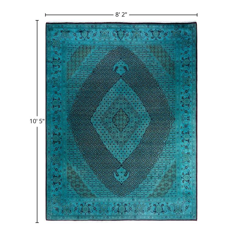 Fine Vibrance One-of-a-Kind Hand-Knotted Area Rug - Blue, 8' 2" x 10' 5" - 8' 2" x 10' 5"