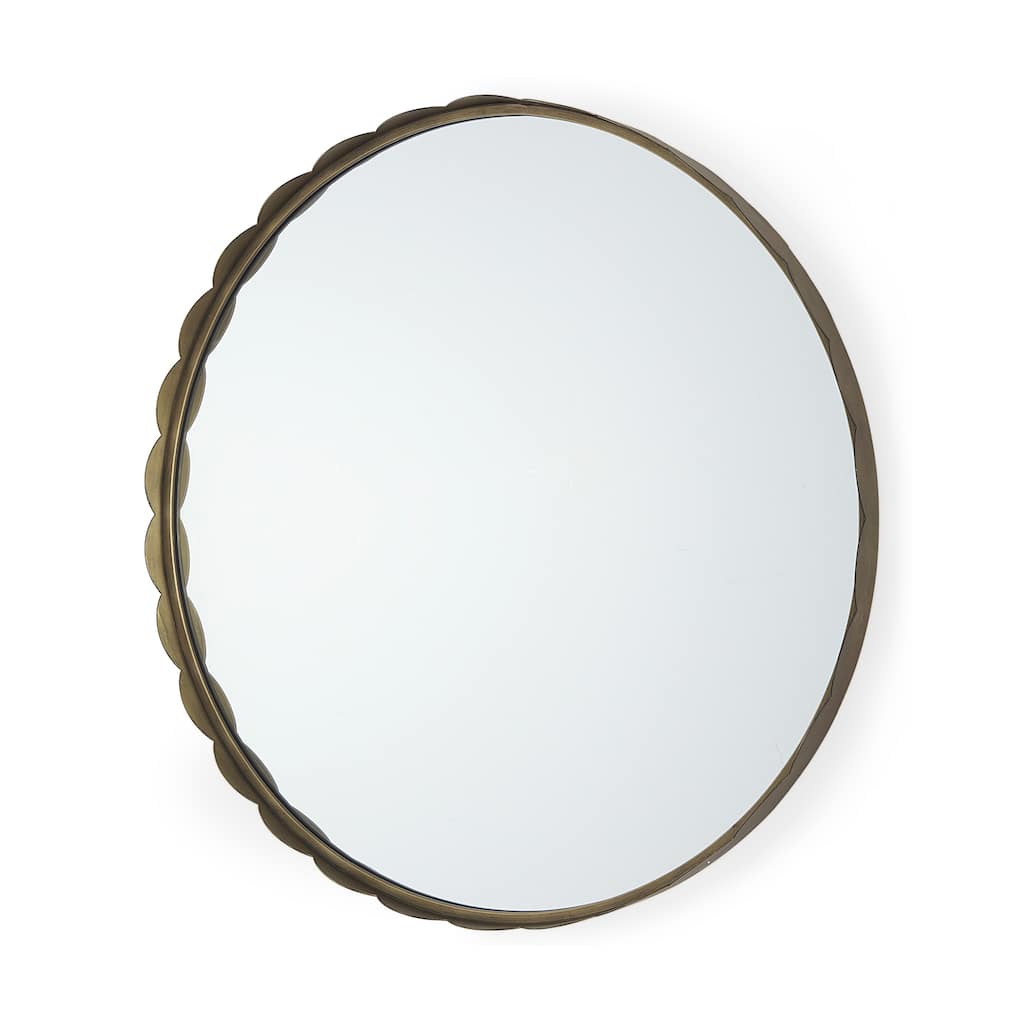 Adelaide Metal Scalloped Edge Round Mirror