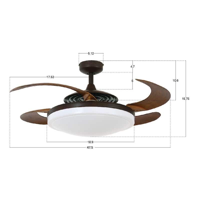 Fanaway Evo2 Retractable 4-blade Lighting with Remote Ceiling Fan