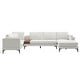 preview thumbnail 14 of 33, Modular U-shaped Linen Reversible Sofa with a Wooden Side Table Box and Reversible Design
