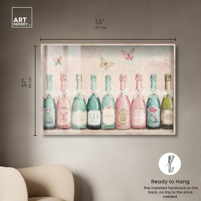 Champagne Mint and Pink Shadowbox by Art Remedy