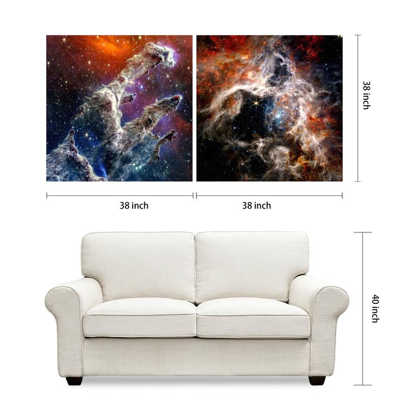The Eagle and Tarantula Nebula Printed Tempered Glass Wall Art - Multi-Color