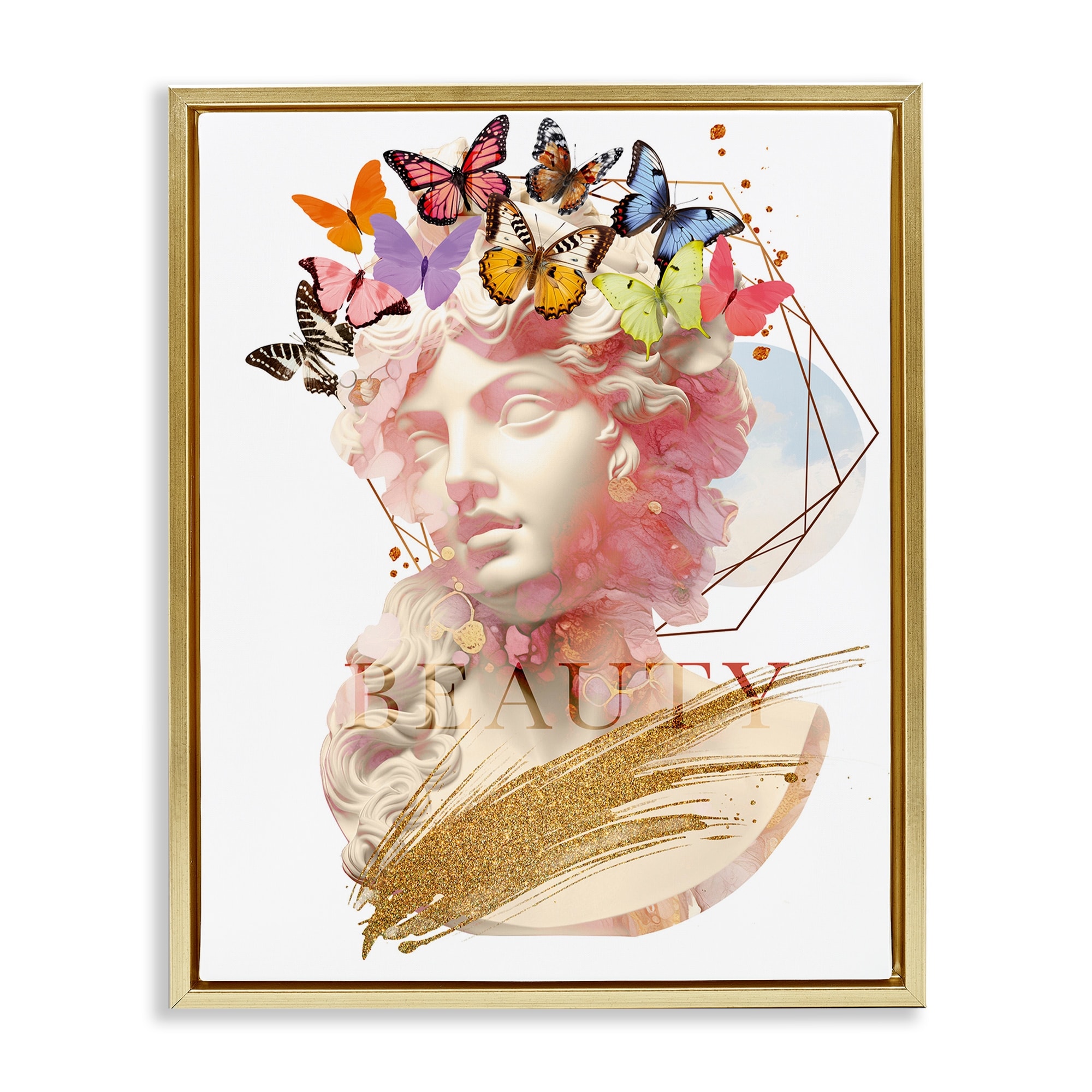 Stupell Beauty Statue Portrait Framed Floater Canvas Wall Art Design By Susan Arnot