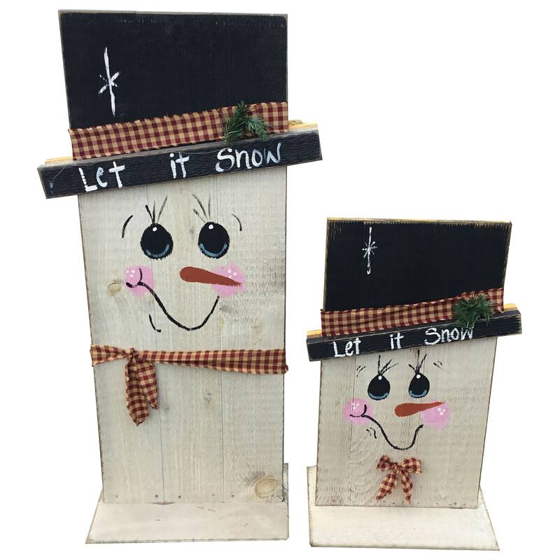 Two-Sided Scarcrow and Jolly Snowman Decoration