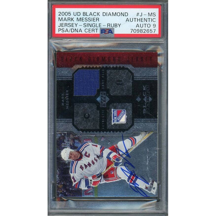 Mark Messier 2005 Upper Deck Signed Game Used Jersey Patch Card #J-MS Auto PSA 9 - 8'6" x 11'6"