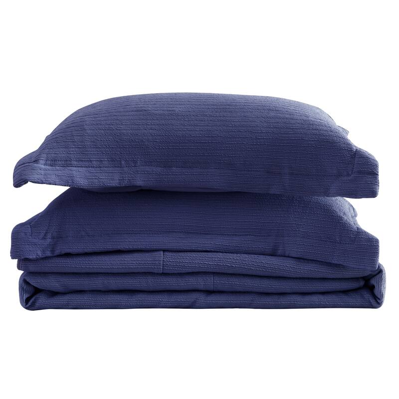 Luxurious Textured Spandex Solid Quilt Set With Shams
