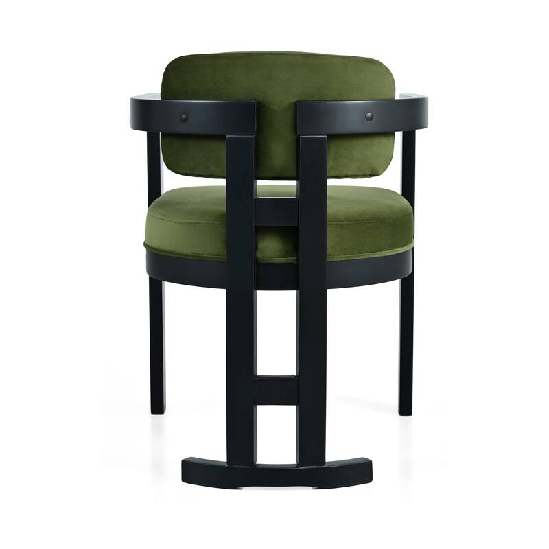 Modern Set of 2 Dining Chairs with Armrests Cushioned Backrest, Solid Wood Frame for Dining Room Living Room and Café