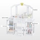 preview thumbnail 7 of 14, Kids Vanity Table And Chair Set, 2 In 1 Girls Vanity Storage Cabinet W/Tri-Folding Mirror - N/A