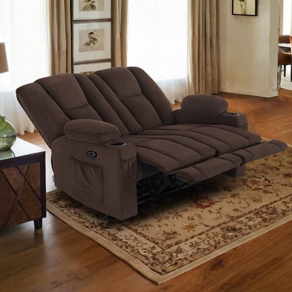 MCombo Electric Power Reclining Sofa with Massage and Lumbar Heat ...