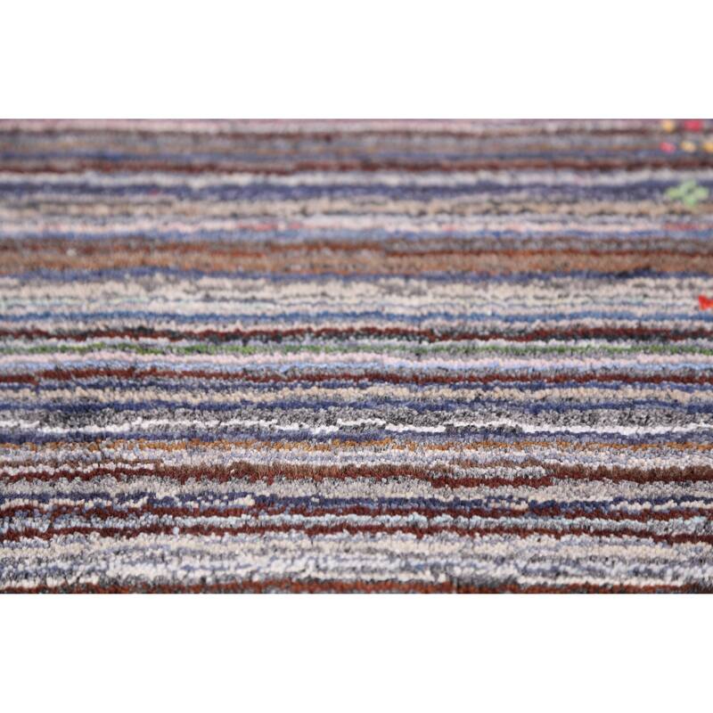 Hand Knotted Oriental 100% Wool Carpet Tribal Animal Pictorial Multi-Colored Gabbeh Area Rug - 7' 10'' X 5' 6''