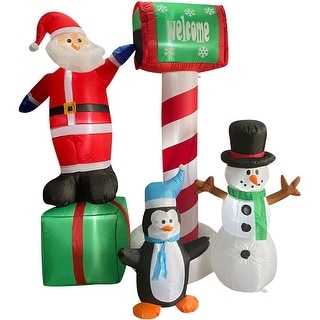 Fraser Hill Farm Welcome Christmas Mailbox with Christmas inflatables