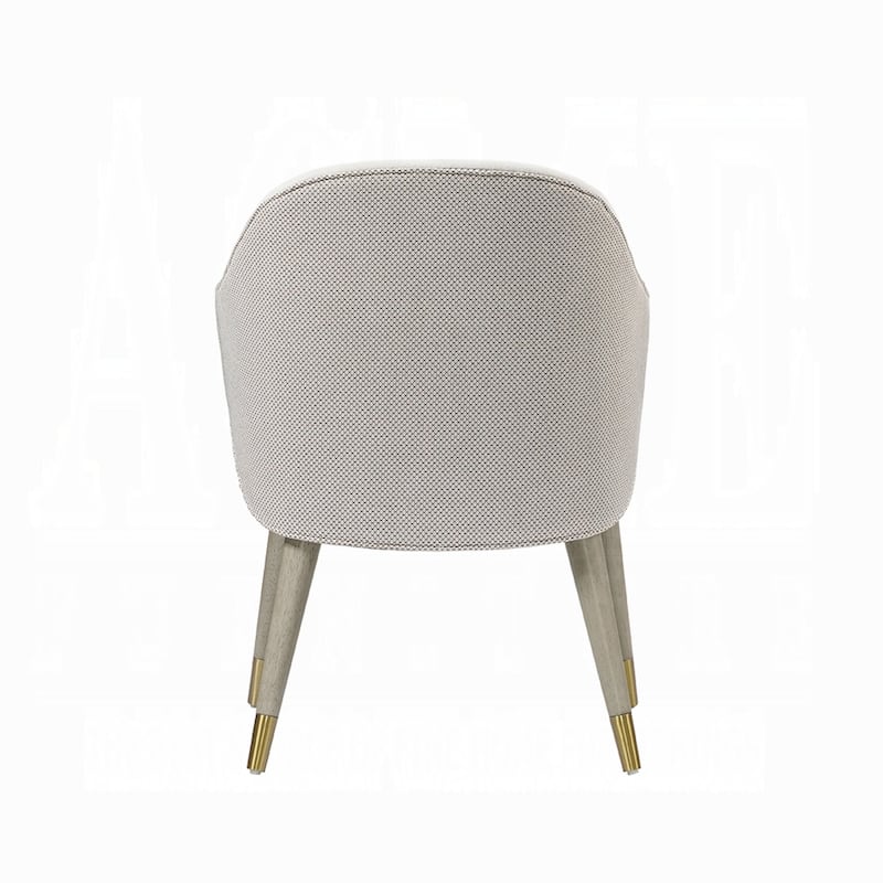 Arity Side Dining Chair Set of 2, Modern Light Gray Fabric, Gold Metal