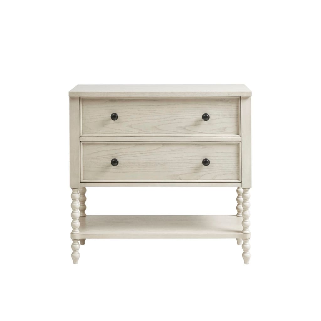 Antique Cream 2-Drawer Accent Chest, Vintage Charm Addition