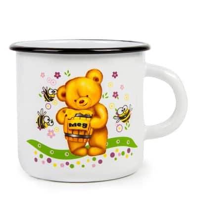 STP-Goods 13.5-oz Teddy Bear Enamelware Children's Mug