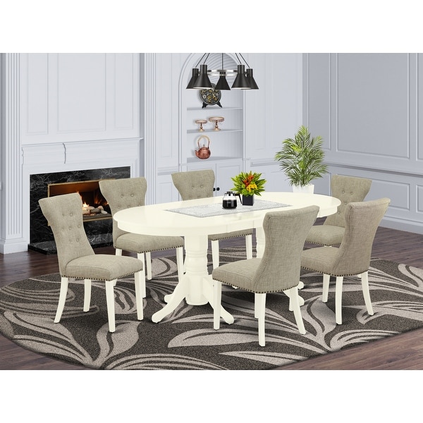 Shop VAGA7-LWH-35 7-Piece dining table set- 6 parson ...