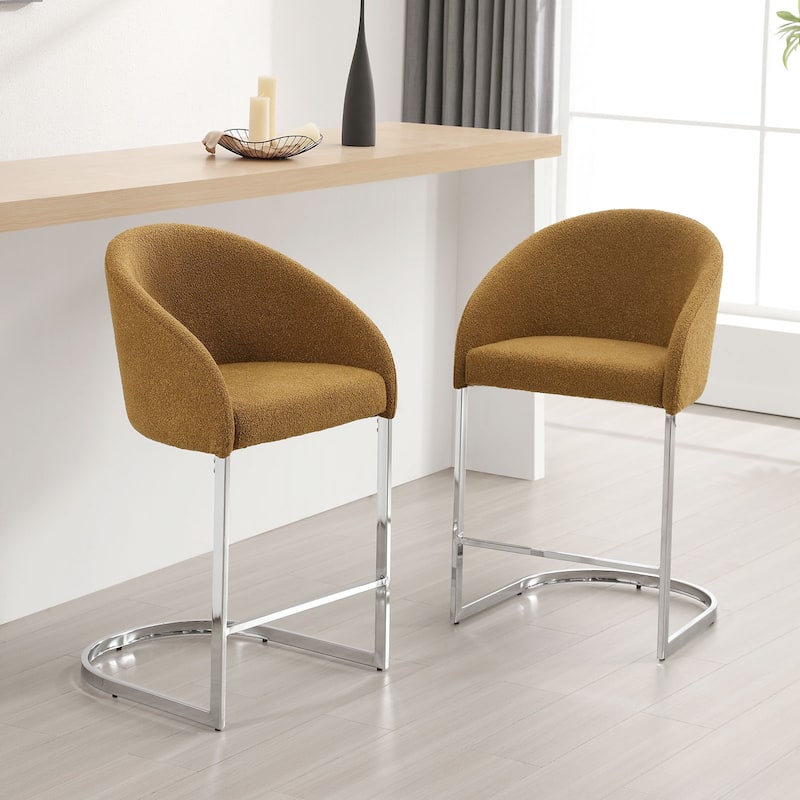 26" Fabric Upholstered Counter Height Bar Stools with Arms - 37" H x 22.4" W x 22" D