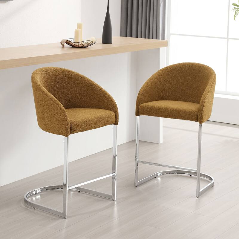 26" Fabric Upholstered Counter Height Bar Stools with Arms - 37" H x 22.4" W x 22" D